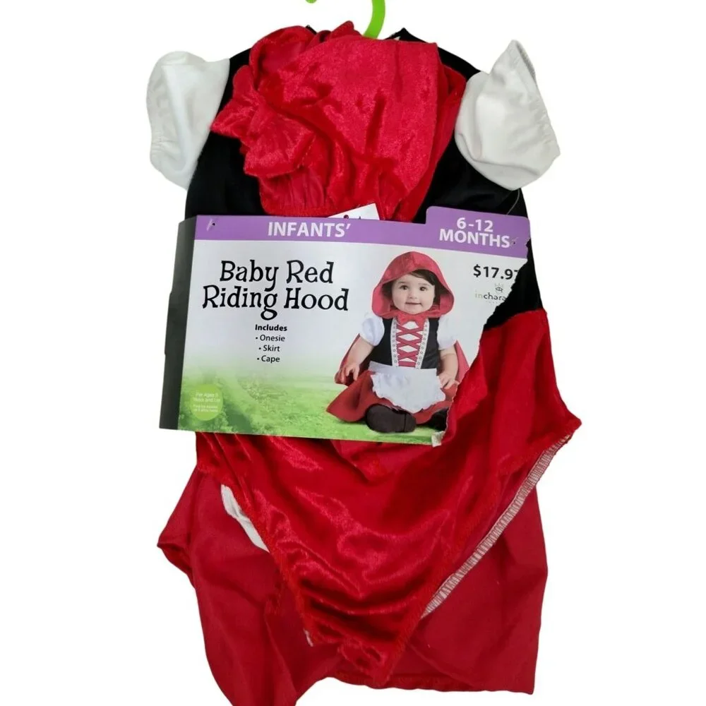 Infants' Baby Red Riding Hood Costume 6-12 Months Includes Dress & Cape